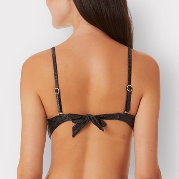 CA Waves NEW Strapless Bandeau Bikini Swim Top sz Small Medium Glitter Green NWT - Picture 5 of 8